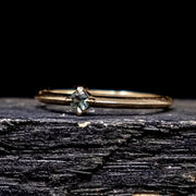 Knife Edge Solitaire Sapphire Ring