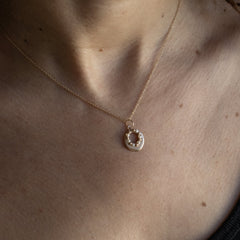 Gold Disk Pearl Necklace