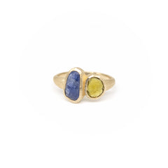 Sapphire and Tourmaline Osmosis Gold Ring