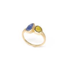Sapphire and Tourmaline Osmosis Gold Ring