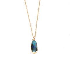 Blue Opal and Gold Pendant