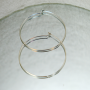 Large Round Wire Hoop Earrings