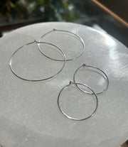 Large Round Wire Hoop Earrings