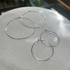 Small Round Wire Hoop Earrings