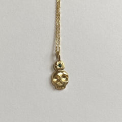 Skull with Emerald Necklace