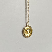 Gold Skull with Rope Frame Necklace