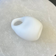 White Big Borosilicate Glass Ring