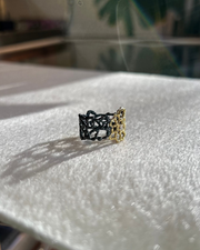 Black & Gold Ring with Diamond