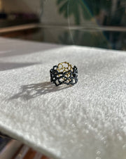 Black & Gold Ring with Diamond