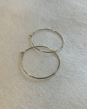 Large Round Wire Hoop Earrings