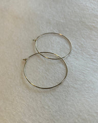 Large Round Wire Hoop Earrings