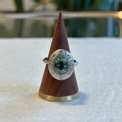 Mint Tourmaline Platinum Ring