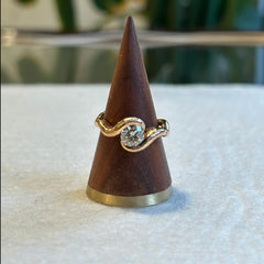 Peach Gold Solitaire Diamond Ring