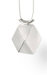 Geometric Silver Pendant Necklace