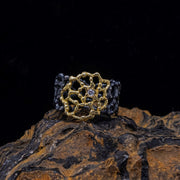 Black & Gold Ring with Diamond