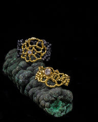 Black & Gold Ring with Diamond