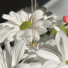 Butterfly Diamond Marquis Gold Necklace
