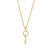 Emerald Circle Key Necklace Gold