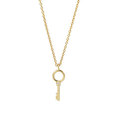 Emerald Circle Key Necklace Gold