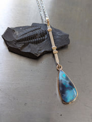 Opal Gold and Silver Drop Pendant Necklace