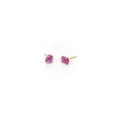 Pink Sapphire Gold Prong Stud Earrings