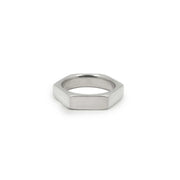 Medium Hex Ring - Sterling Silver