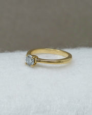 Solitaire Round Cut Diamond Ring Yellow Gold