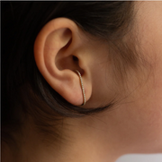 Minimalist Ear Cuff Pave Diamond Gold