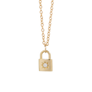 North Star Padlock Gold Necklace