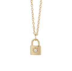 North Star Padlock Gold Necklace