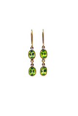 Peridot and Gold Drop Earrings