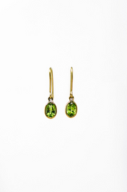 Peridot and Gold Drop Earrings