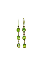 Peridot and Gold Drop Earrings