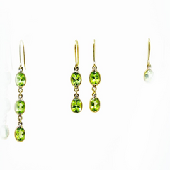 Peridot and Gold Drop Earrings