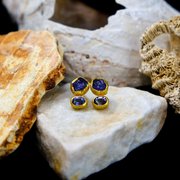 Round Tanzanite Stacked Earrings