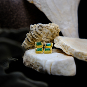 Emerald Stacked Stud Earrings