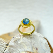 Aquamarine Oval Gold Ring