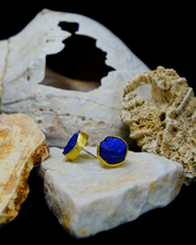 Lapis Lazuli Gold Stud Earrings