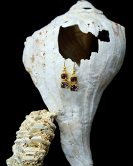 Pink/Purple Stacked Spinel Drop Earrings