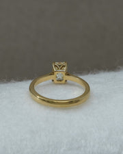 Solitaire Emerald Cut Diamond Ring Yellow Gold