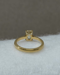 Solitaire Emerald Cut Diamond Ring Yellow Gold