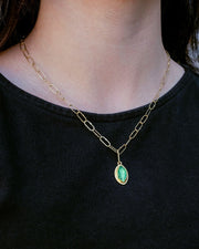 Rough Emerald Halo Pendant