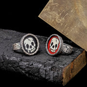 Enamel Skull Ring