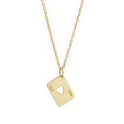 Ace of Hearts Gold Necklace