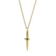 Emerald Switchblade Gold Necklace