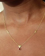 Frond Necklace - Red Spinel