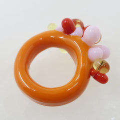 Orange with details Borosilicate Glass Ring