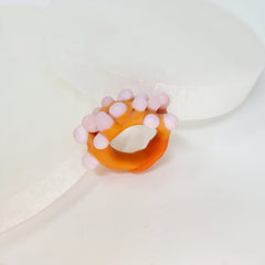 Airbrush Orange with Pink details Borosilicate Glass ring