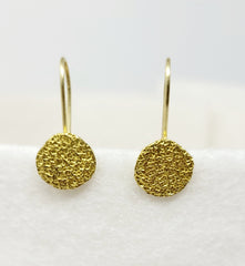 Gold Silk Disc Earrings