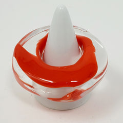 Red and Clear Chunky Borosilicate Glass Ring